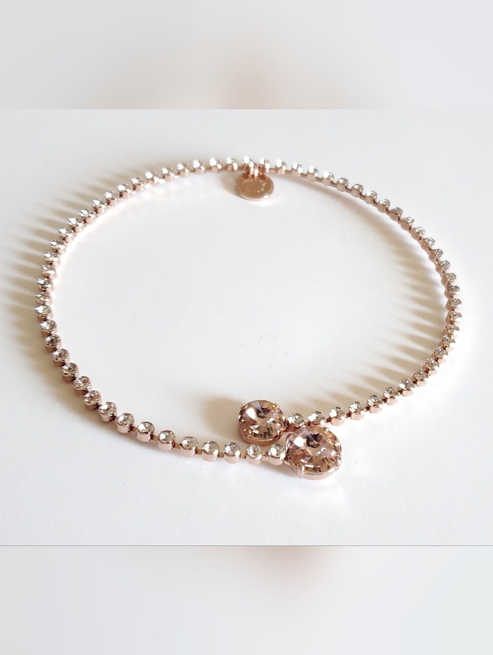 Vtg. Rivoli Crystals Tennis Choker Necklace
